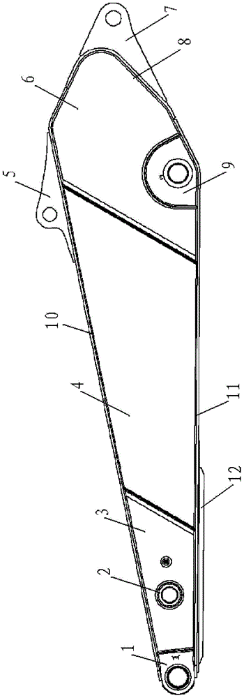 An ear plate structure with equal and collinear stress and construction machinery