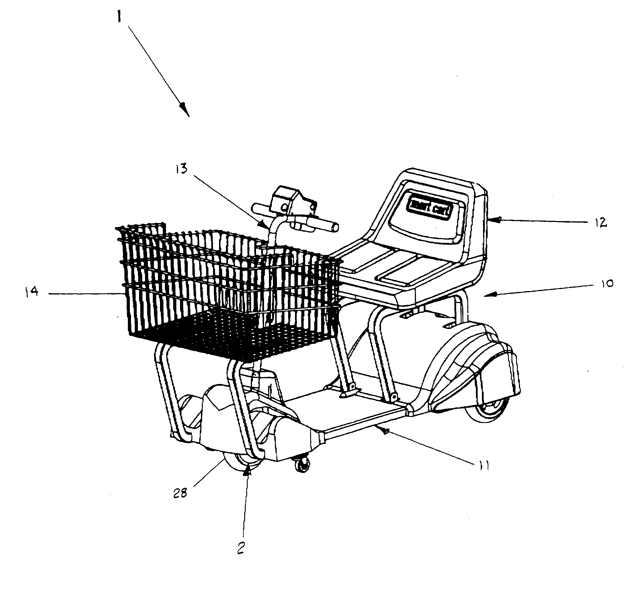 Motorized cart with hub gear motor system