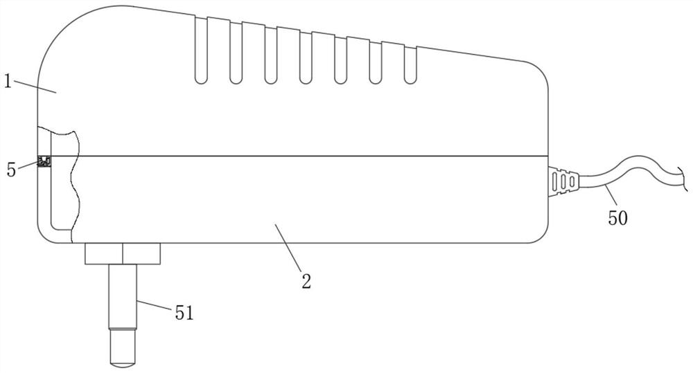 Power supply adapter adopting silica gel sealing assembly