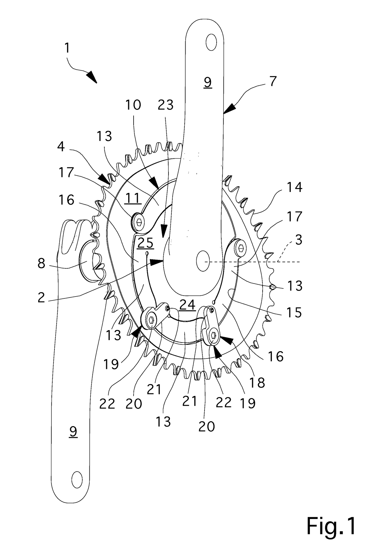 Device for motion transmission on cycles