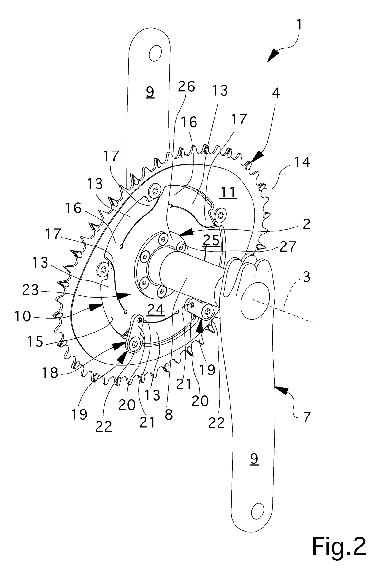 Device for motion transmission on cycles