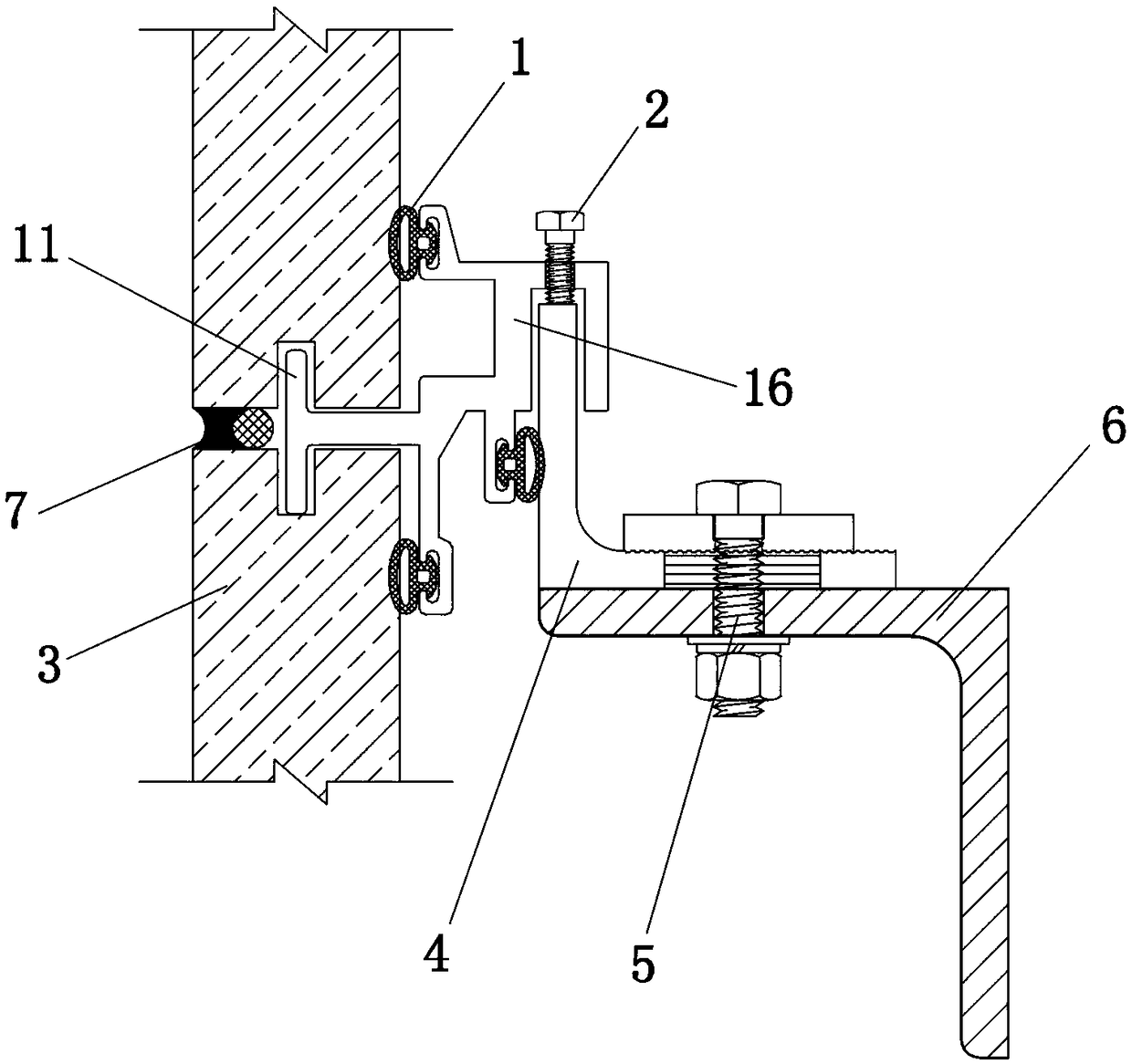 Section bar module for wall surface mounting