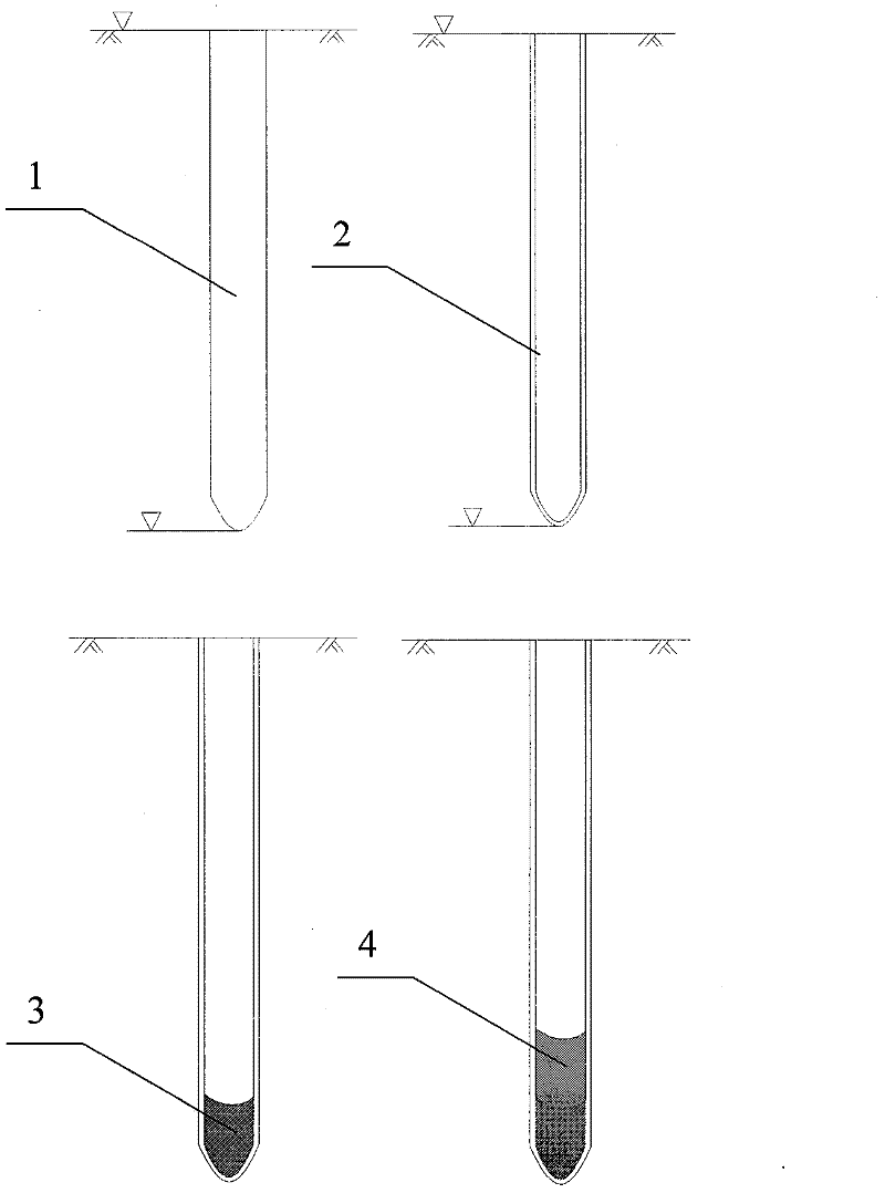 Construction method of bagged rammed small-diameter soil-cement pile composite foundation