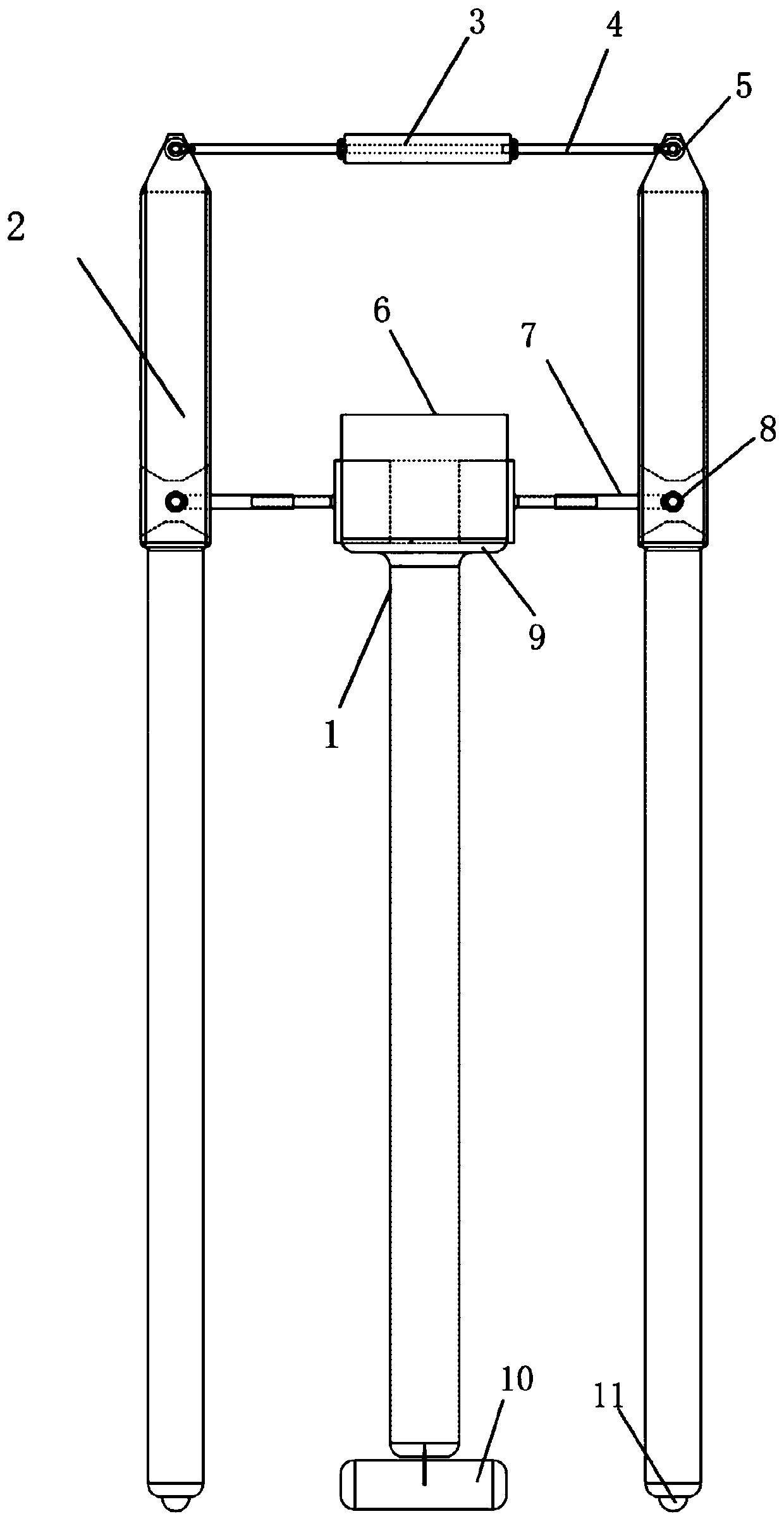 A three-legged underactuated walking device and its control method
