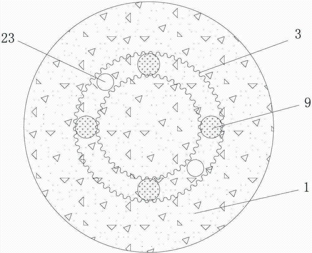 Double-layer plastic sleeve bulk material and concrete stiffness core composite pile and construction method thereof