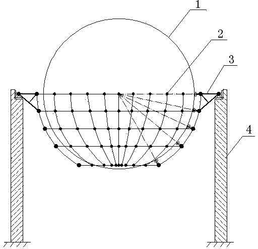 Reticulated shell-annular truss frame-irregular-shaped combination column combined support spherical tank system capable of slightly moving