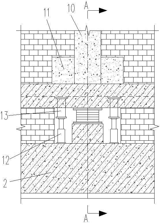 Underpinning and reinforcing structure for seismic isolation bearing of existing brick-concrete structure and construction method for underpinning and reinforcing structure