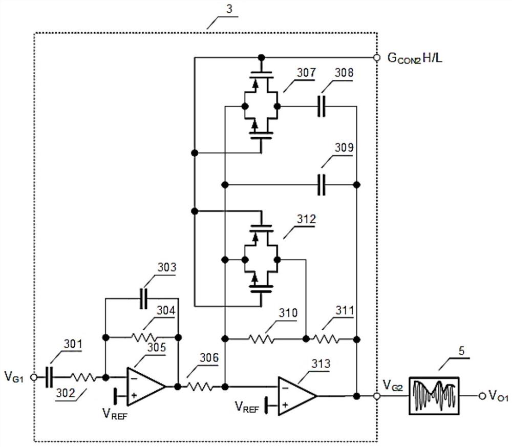 Amplifying circuit, photoelectric signal detection circuit, detection chip circuit and chip