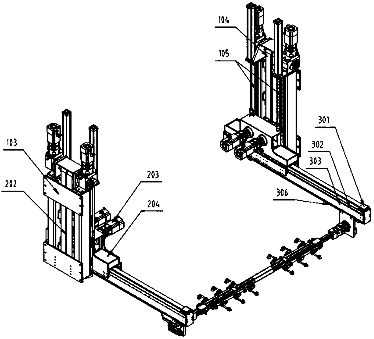 Conveying device, system and method used for press line pressing machine room or multi-station pressing machine