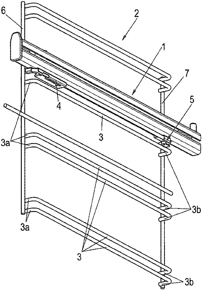 Guide rail having a quick fastening device