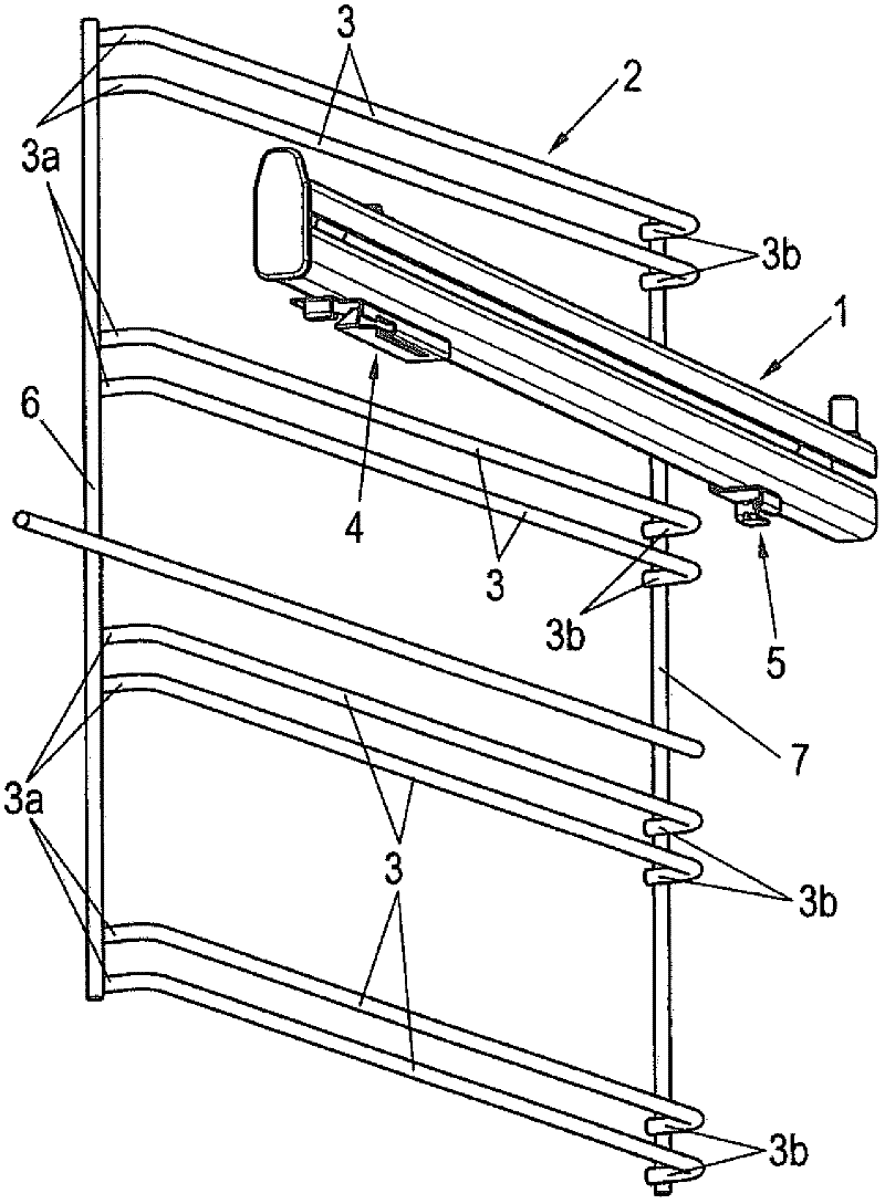 Guide rail having a quick fastening device