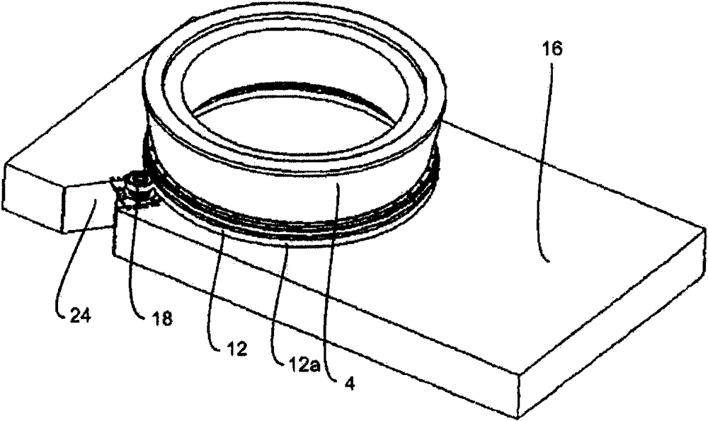 Device for handling a container with directly actuated transport wheel