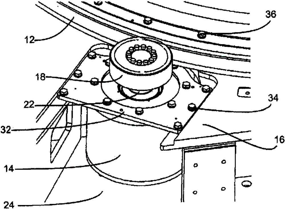 Device for handling a container with directly actuated transport wheel