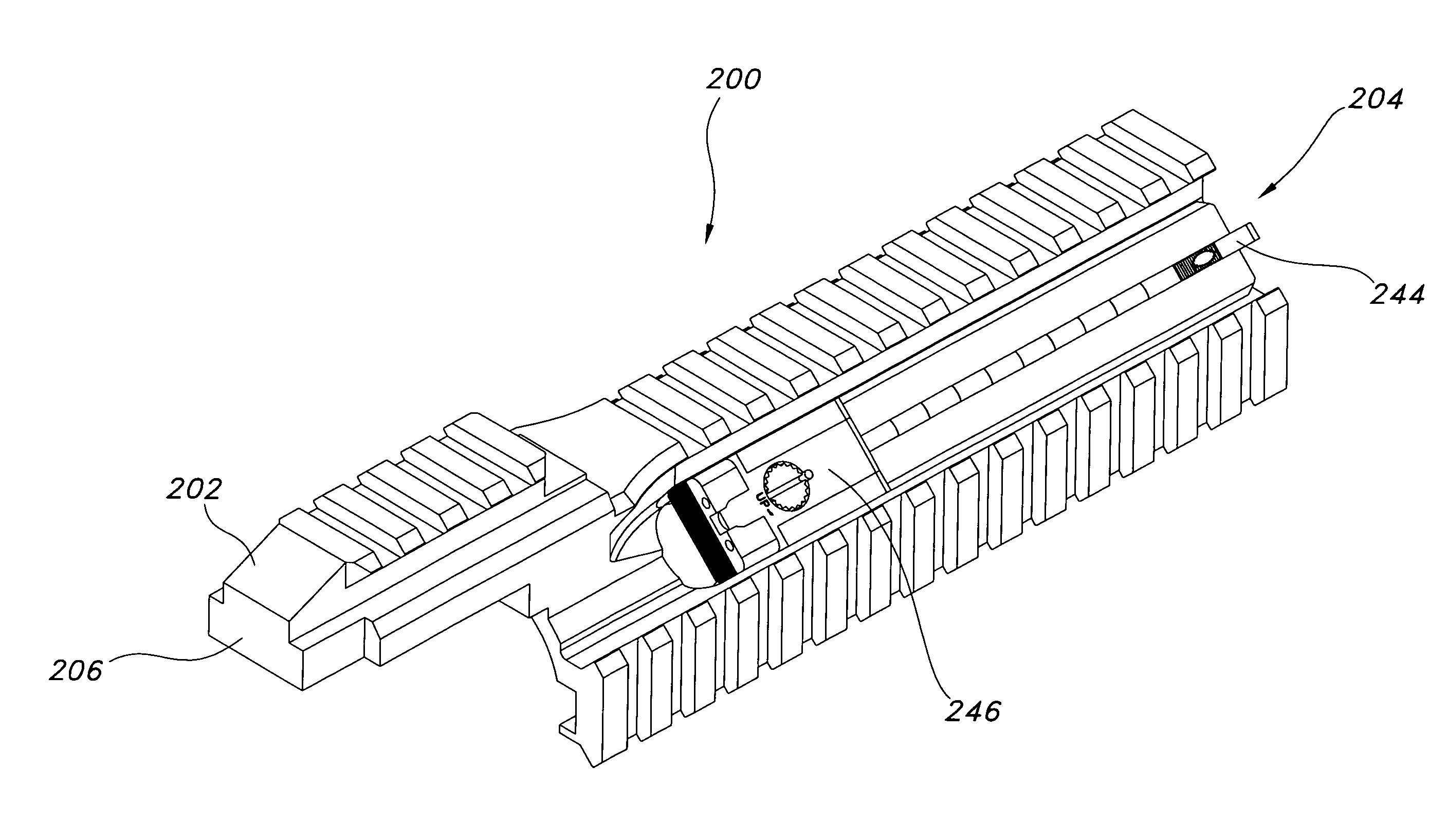 Assault rifle back-up sight rib and support structure