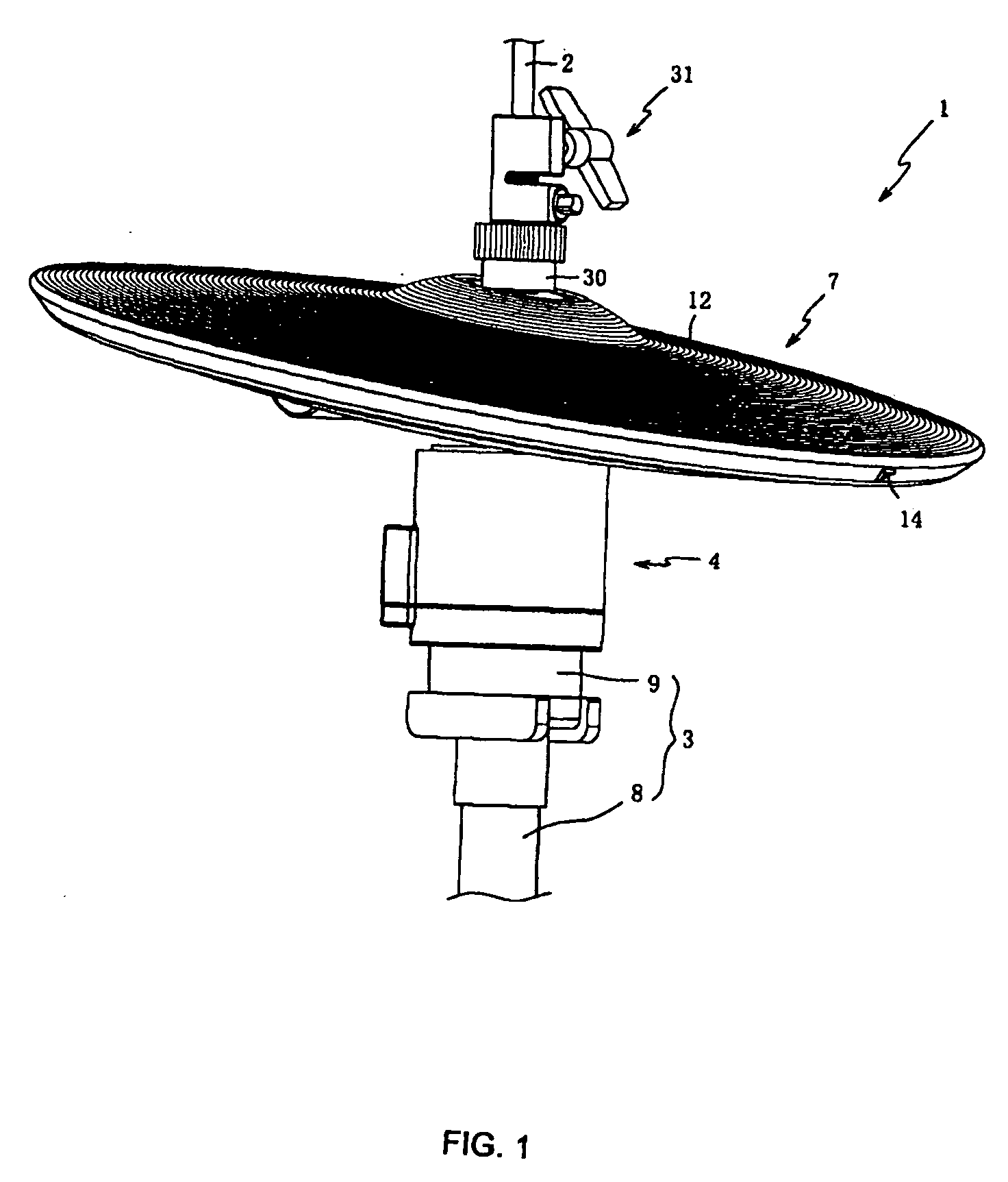 Electronic percussion instrument and displacement detection apparatus