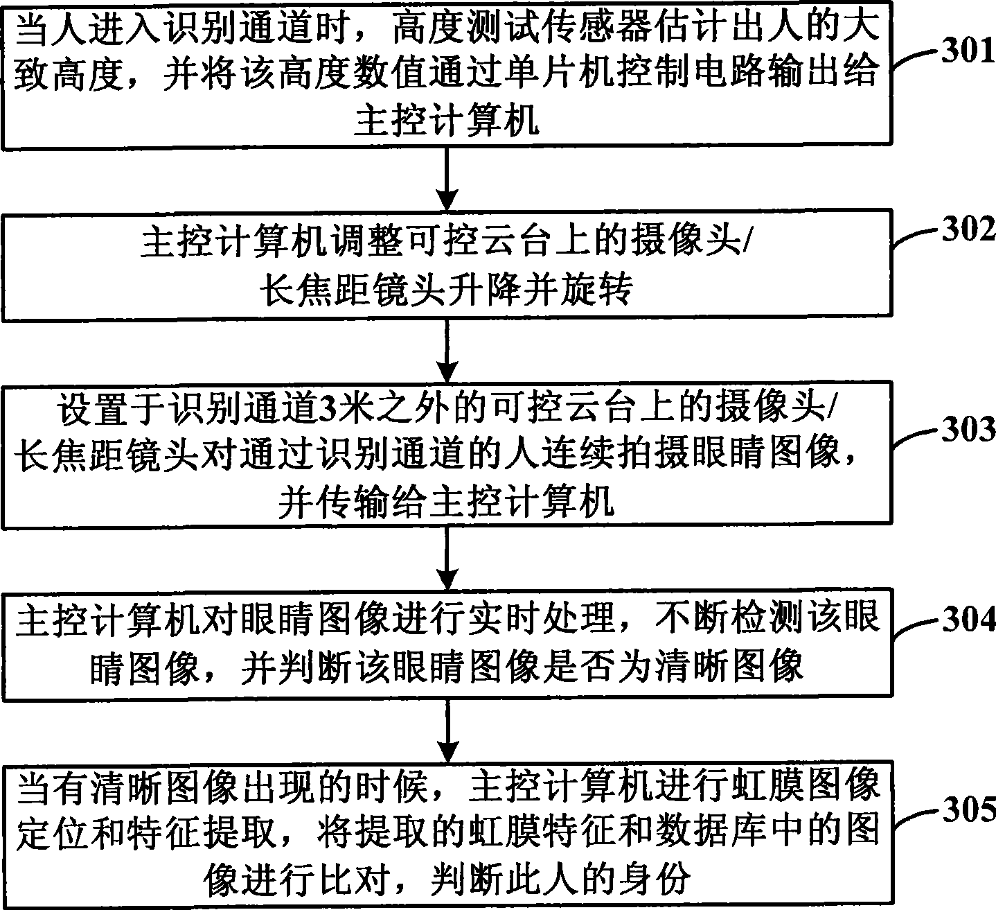 Distant range iris recognition system and method