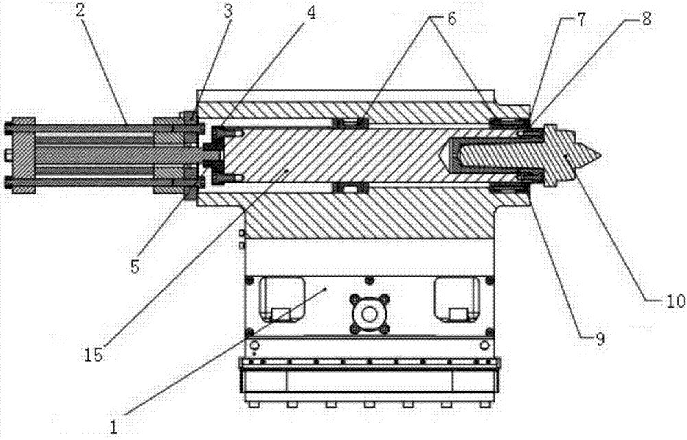 Novel hydraulic tailstock mandrel structure