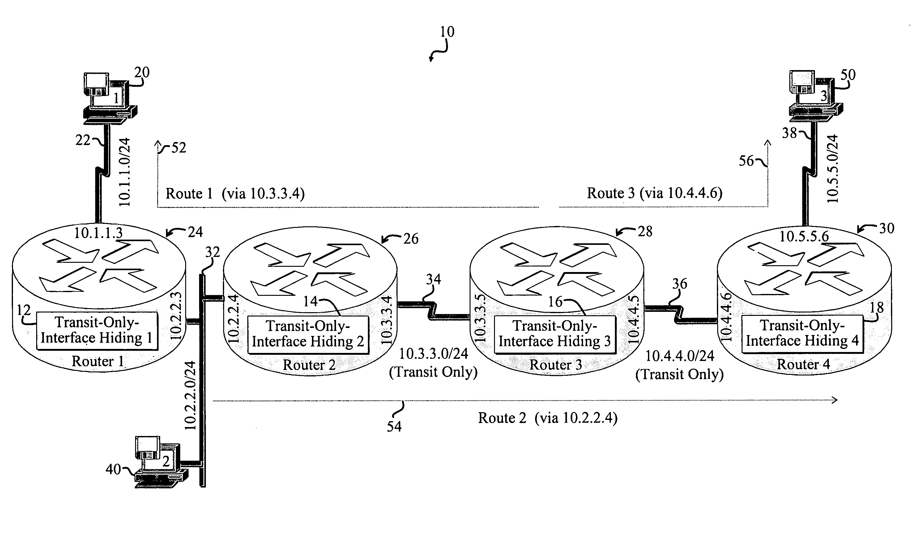 System and method for improving network performance and security by controlling topology information