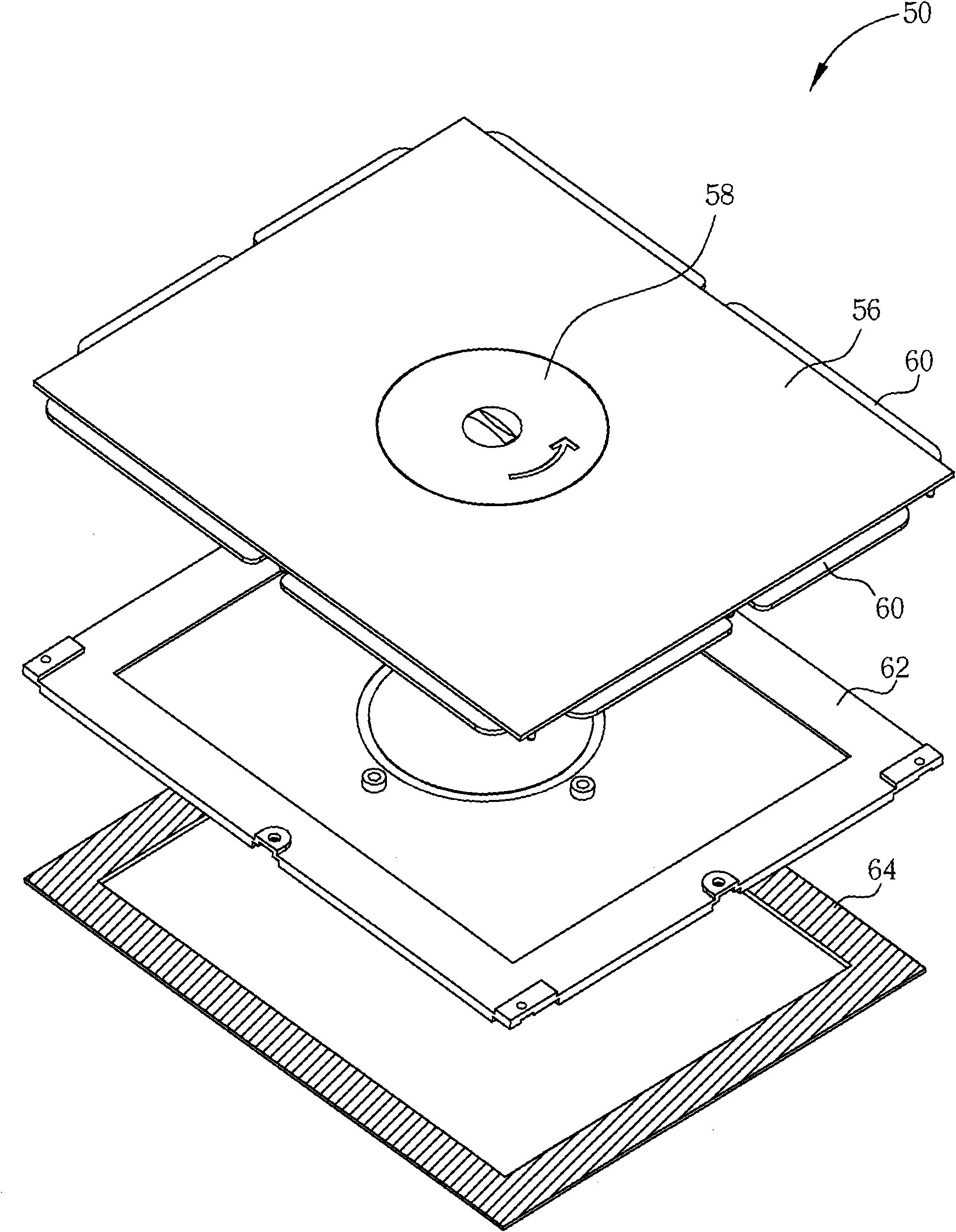 Open cover board structure for shielding shell