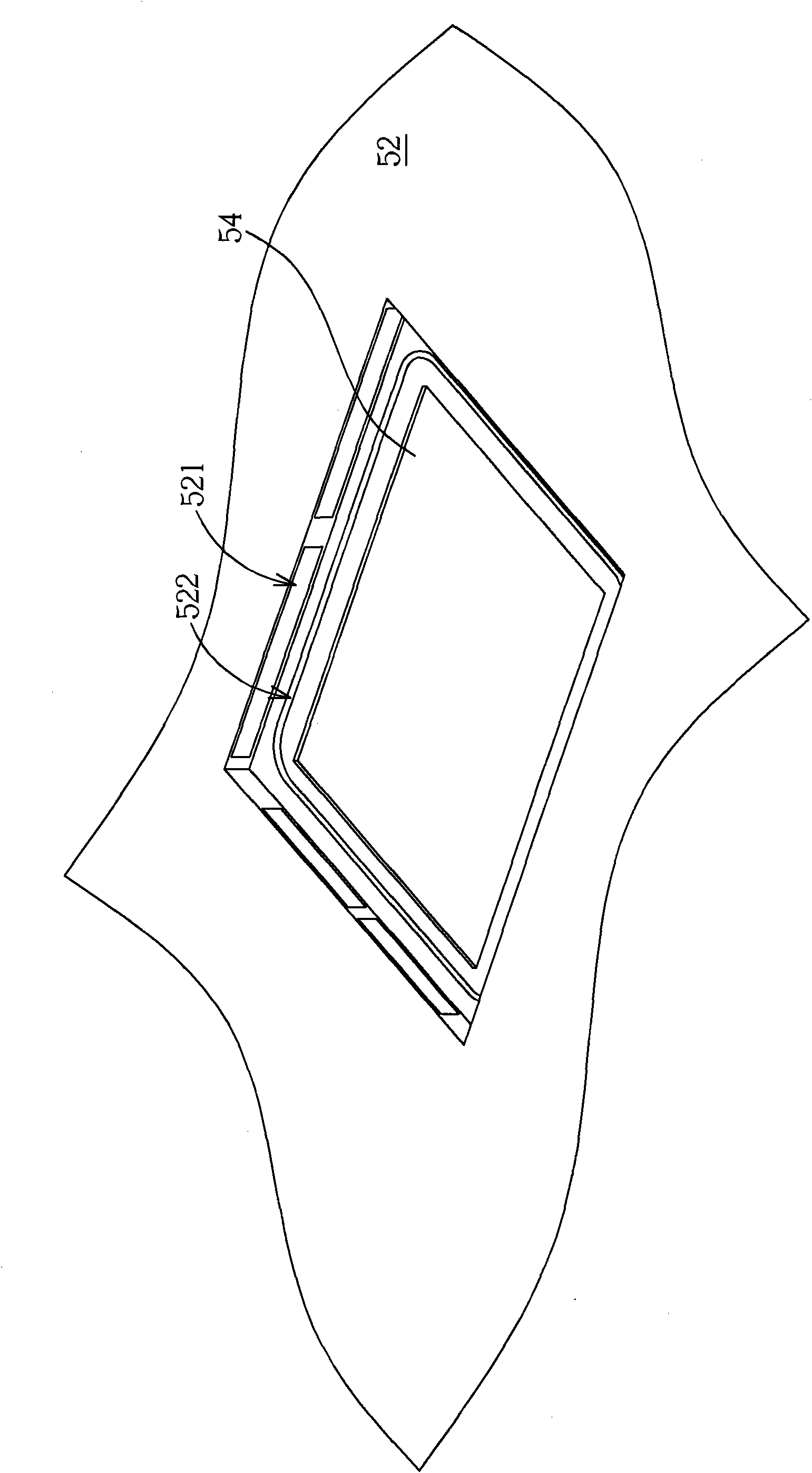 Open cover board structure for shielding shell