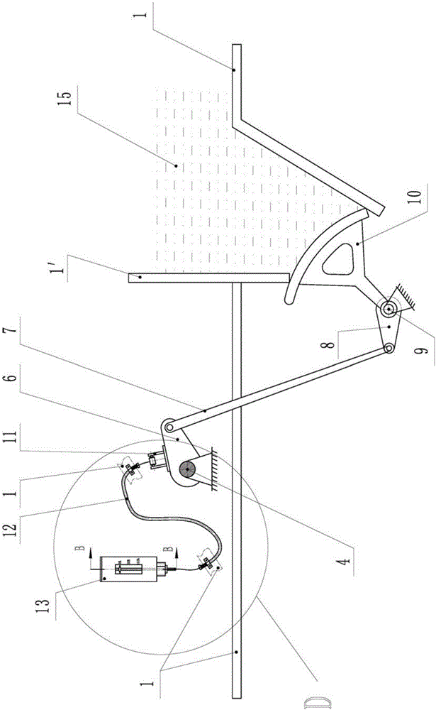 Displaying device for opening degree of bottom door of railway hopper wagon