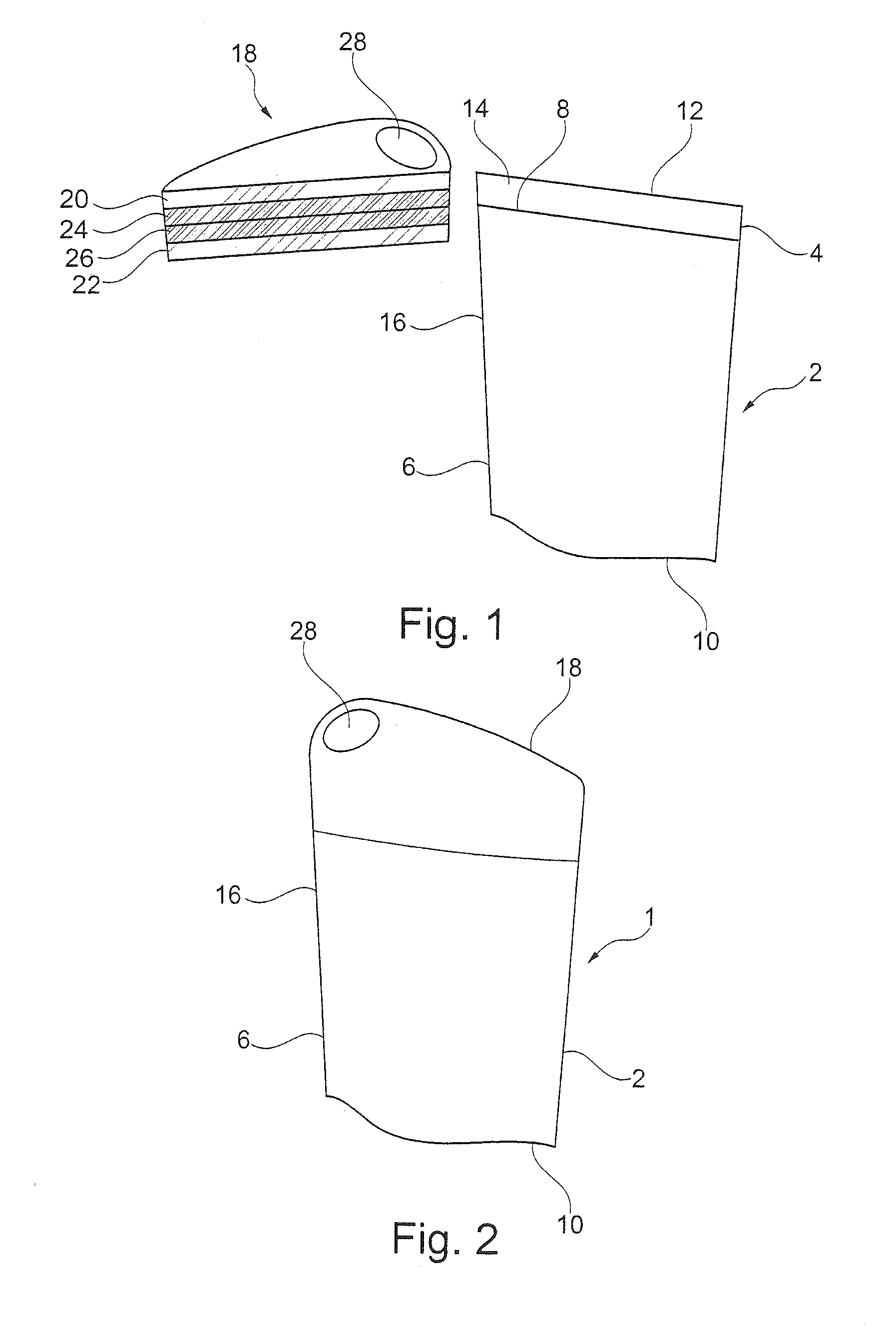 Resealable package, method for producing the resealable package and apparatus for producing the resealable package