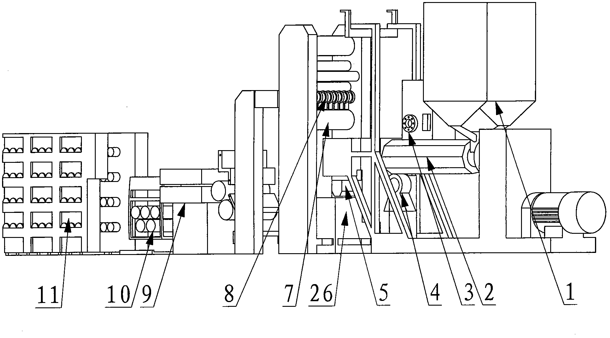 PET flat filament drawing machine set