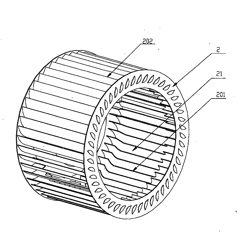 Multi-blade centrifugal fan with reinforced air inlet function