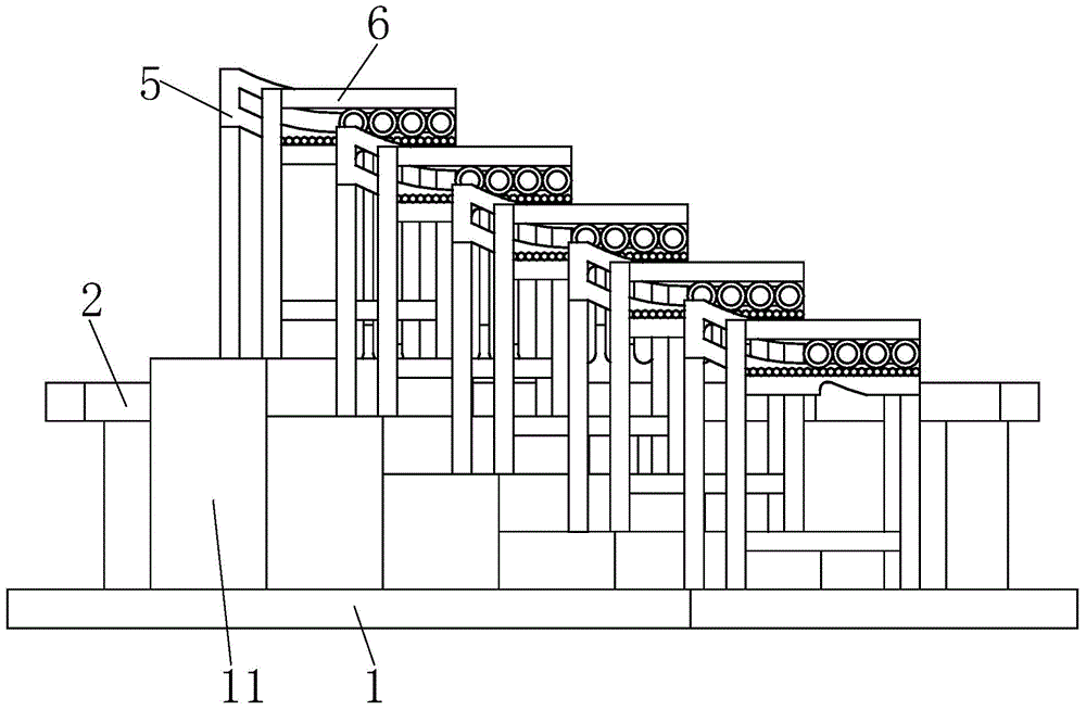 Single-side opening machine tool chip removal guide rail