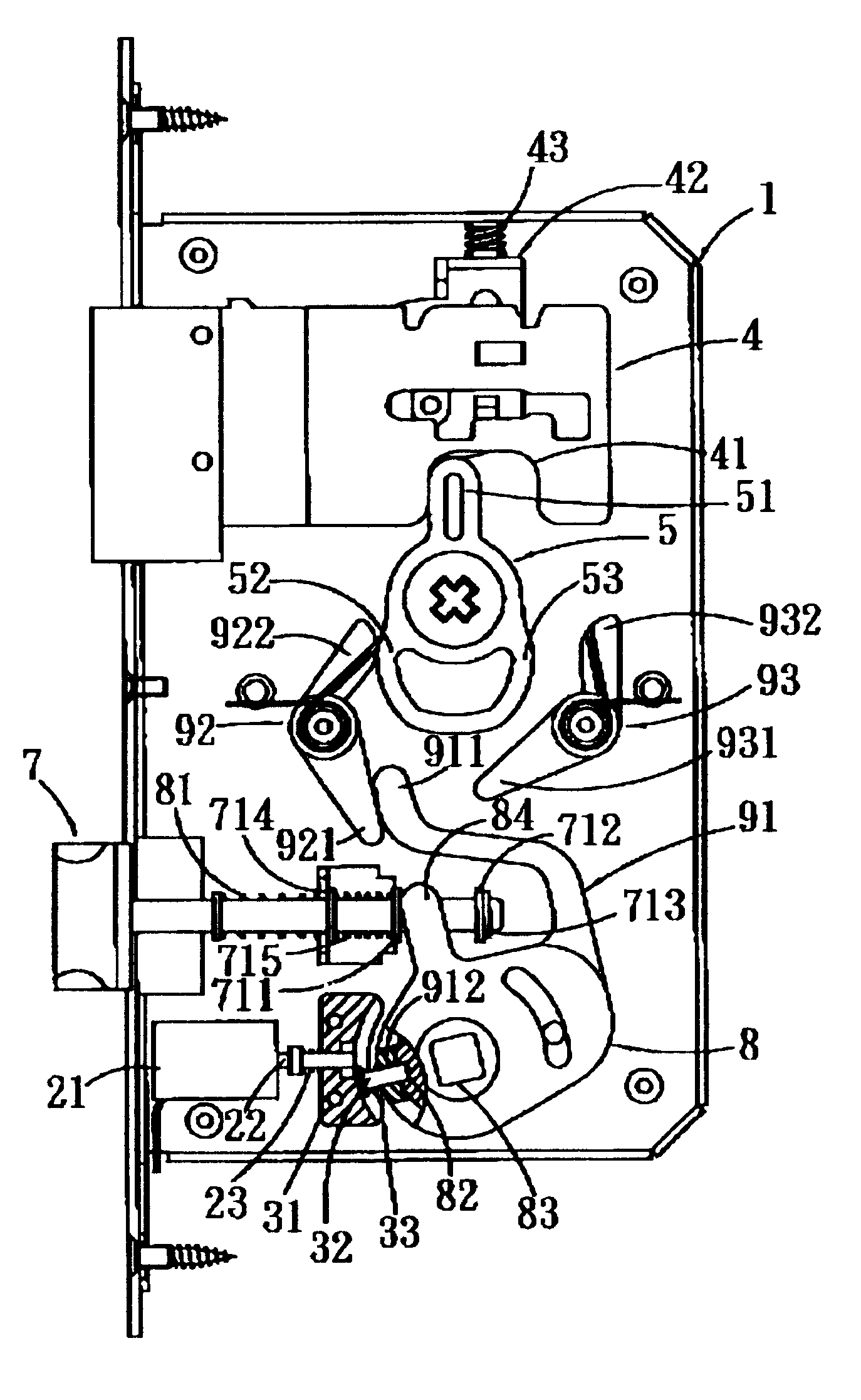 Lock construction having an electrically activated clutch mechanism and a transmission mechanism