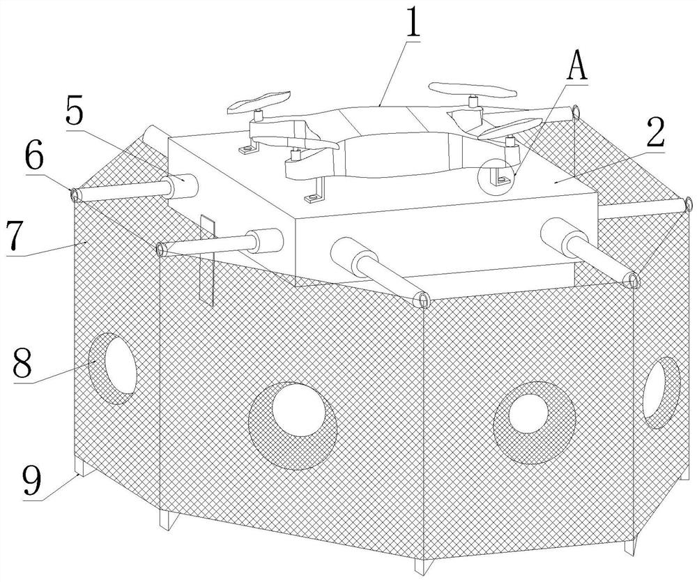 Fishing device utilizing unmanned aerial vehicle for fishing