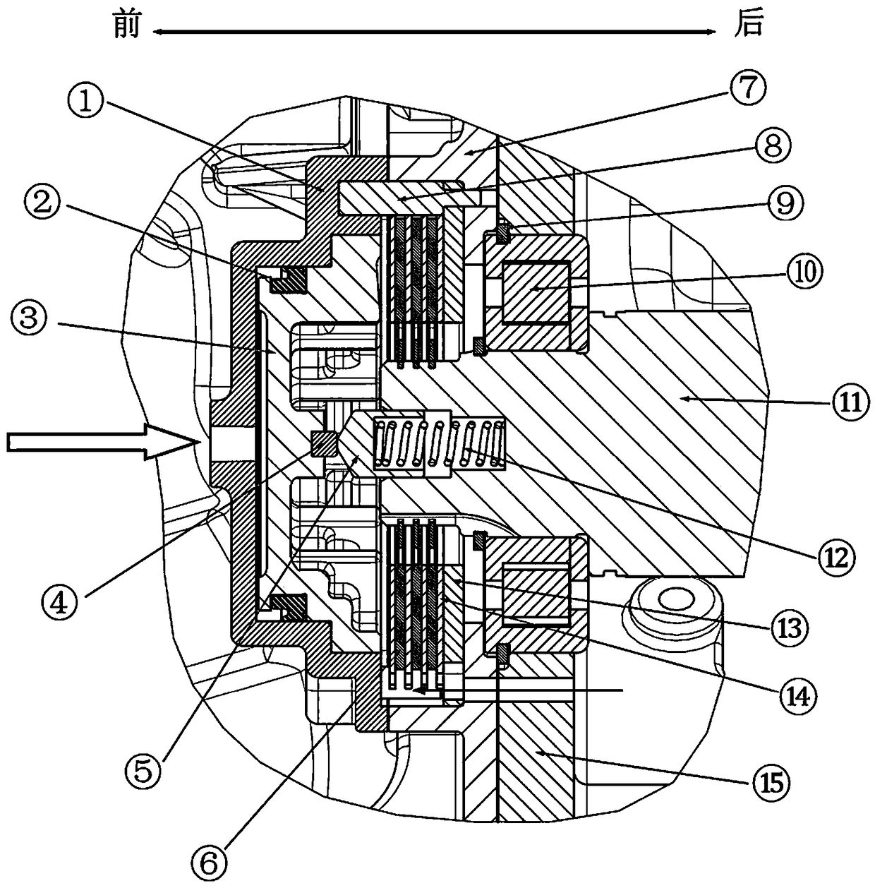 AMT intermediate shaft braking structure