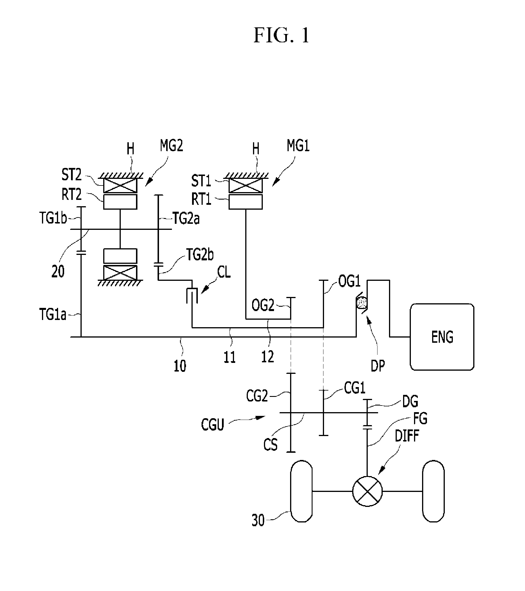 Transmission system of hybrid electric vehicle