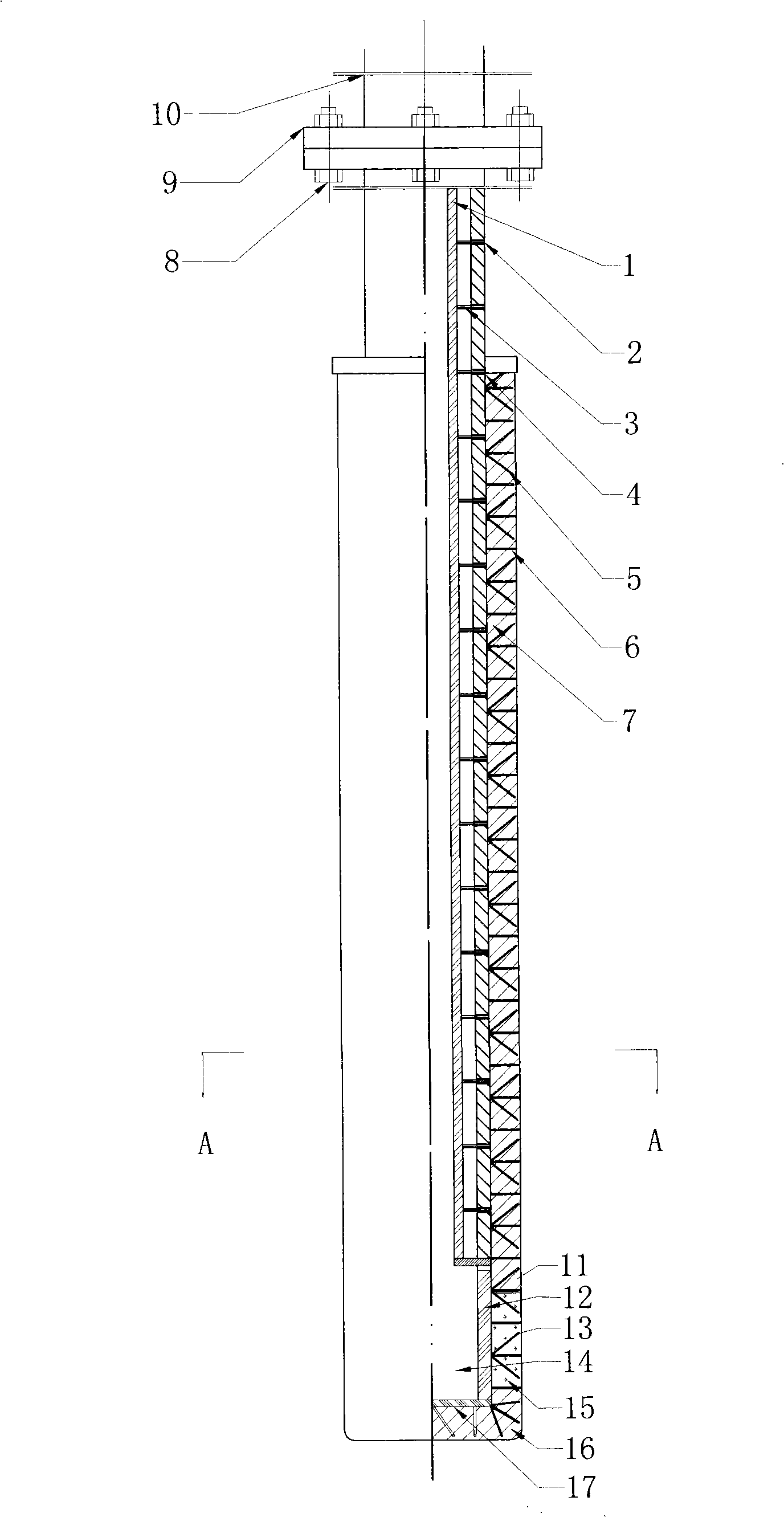 Argon-blowing spray gun for refining ladle and making method thereof