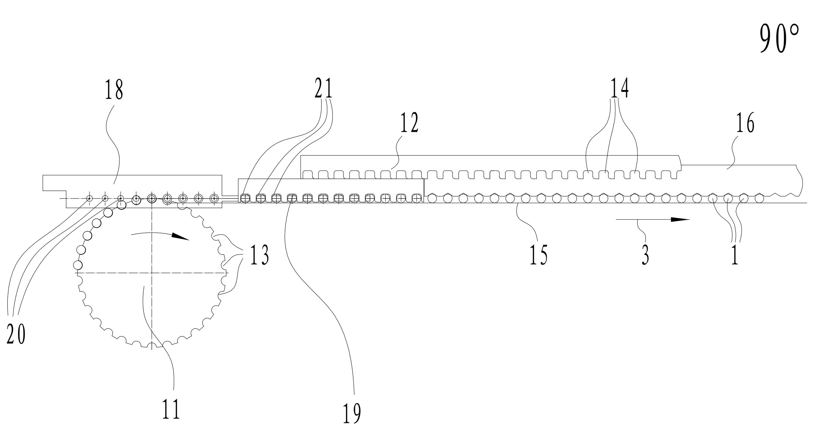 Device for transmitting ampoule or bottle-like container