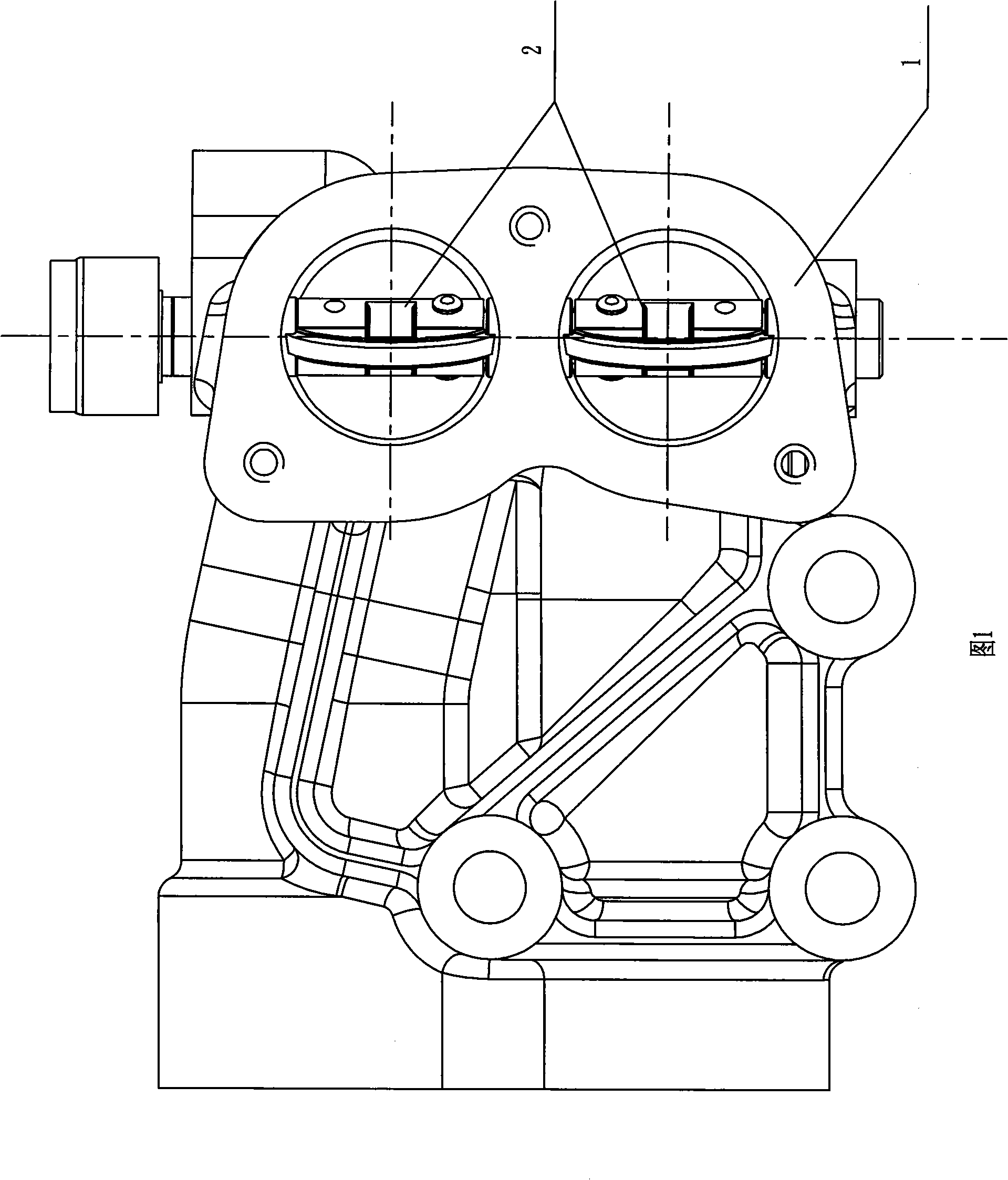 Double-channel butterfly valve structure