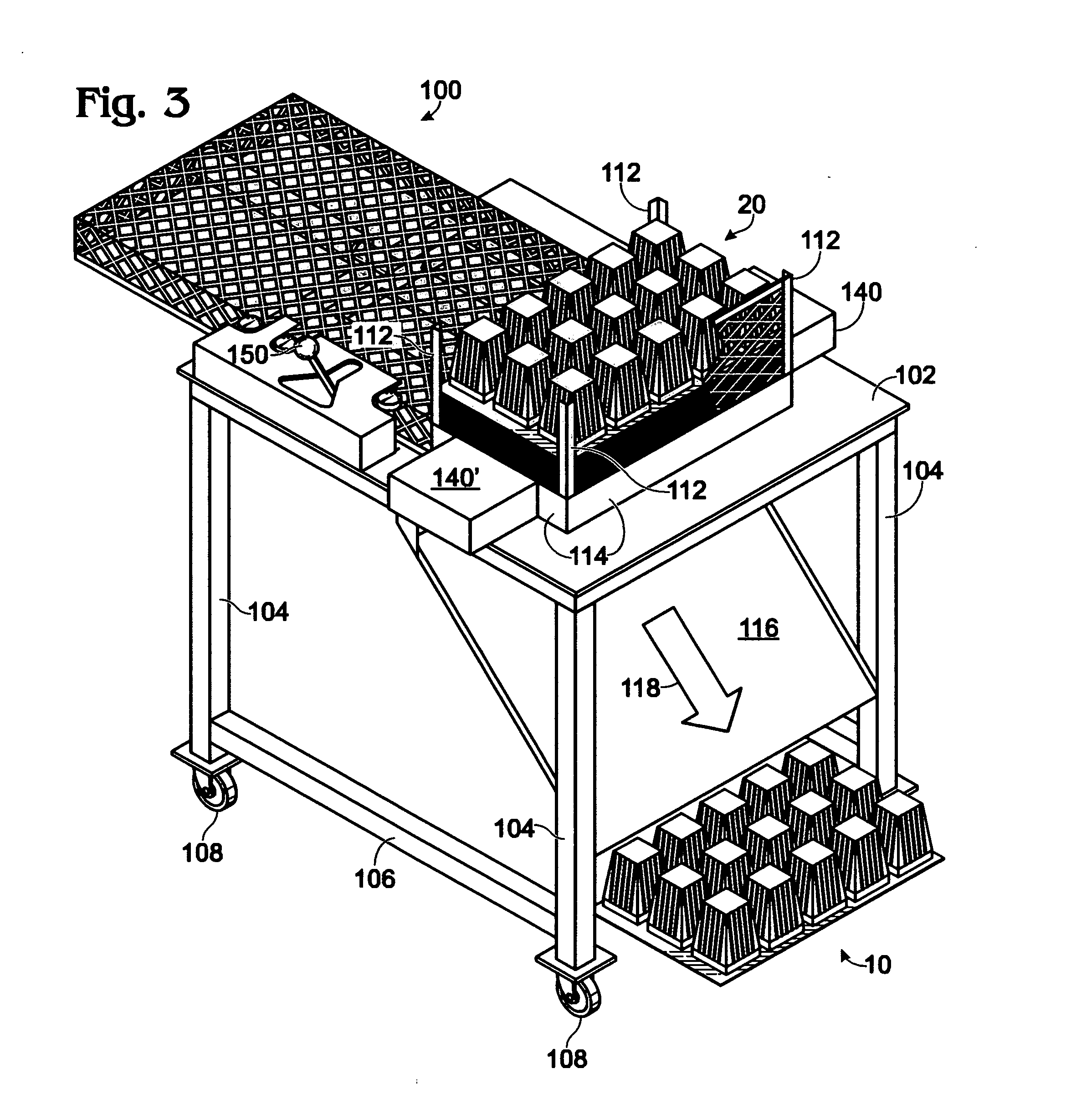 Tray separator method and apparatus