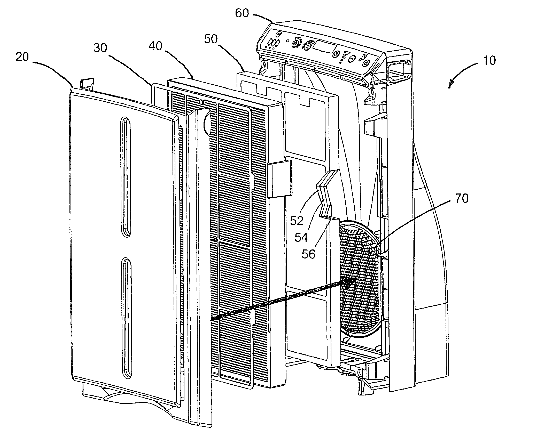 Air treatment filter and related method