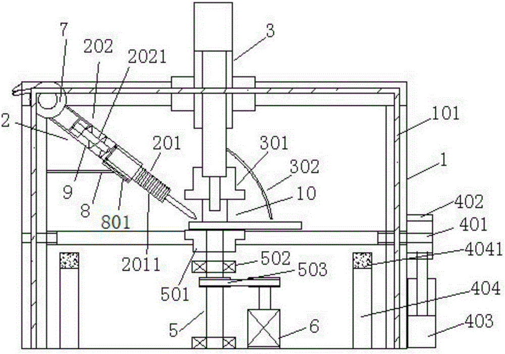 A ring automatic welding device with a protective cover for easy unloading