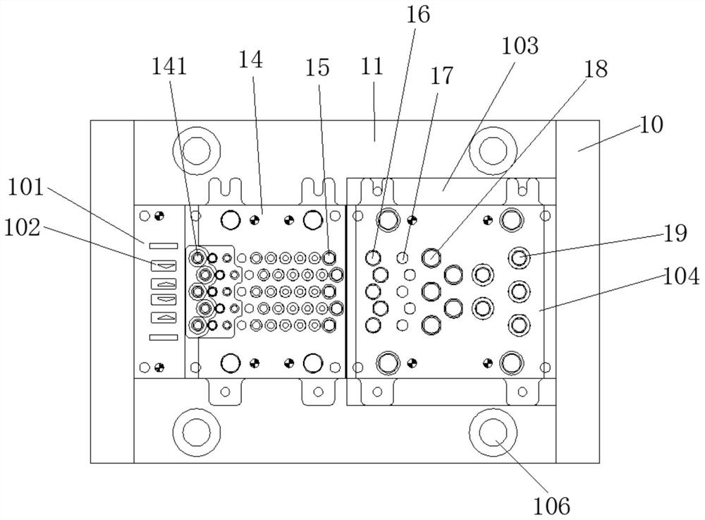 High-speed stamping die for producing metal parts