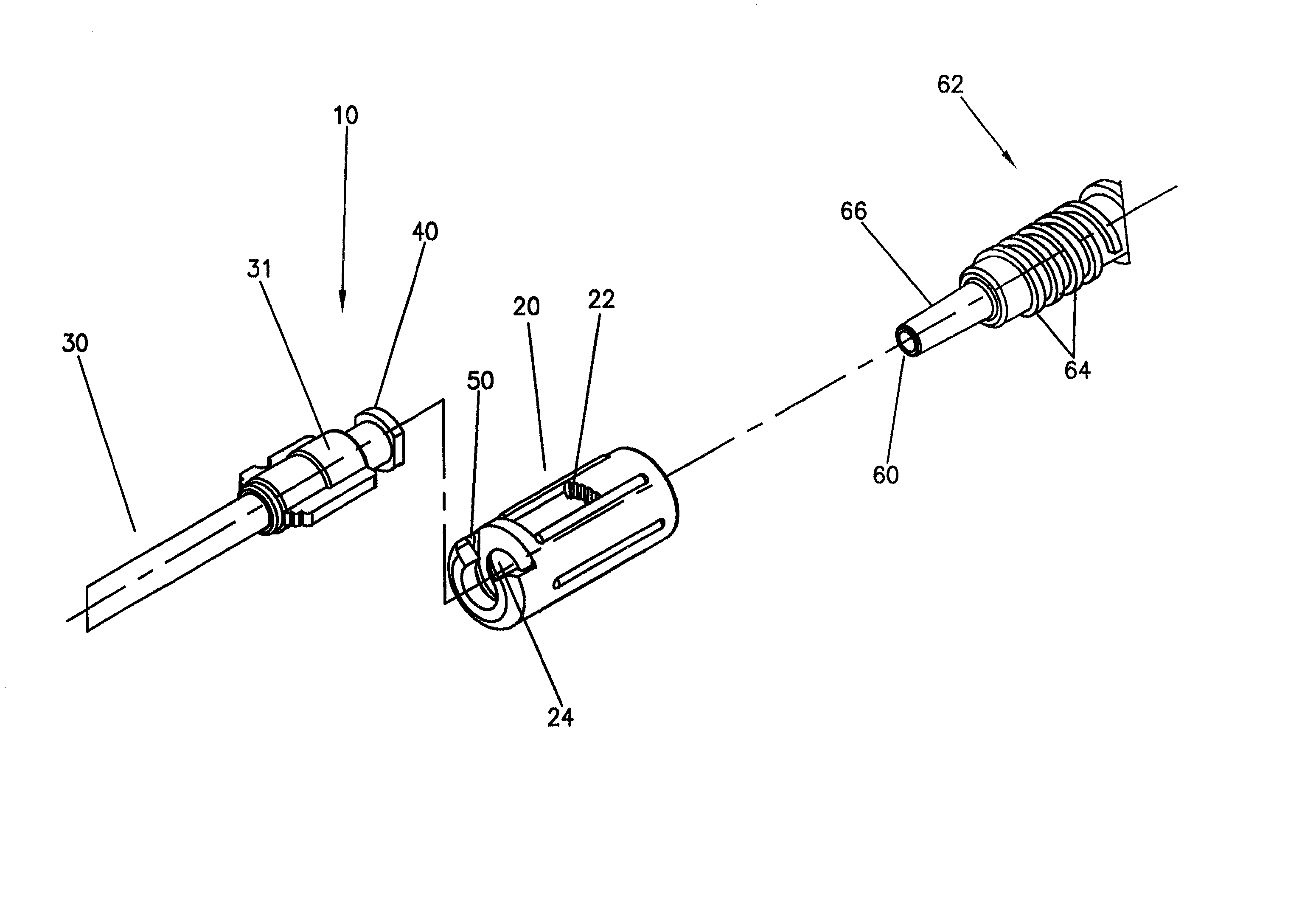 Connector and tubing assembly for use with a syringe