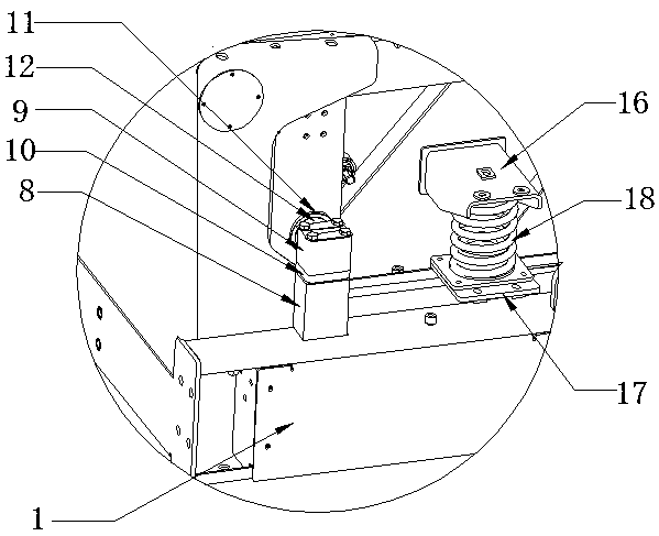 Vibrating screen angle regulating mechanism with limit function