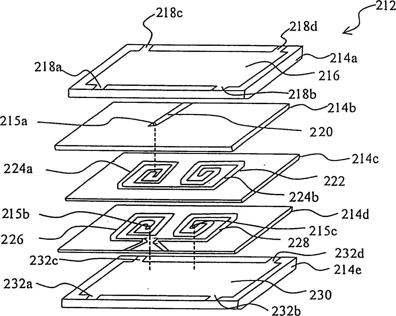 Multi-layer RF chip type balance-to-unbalance converter