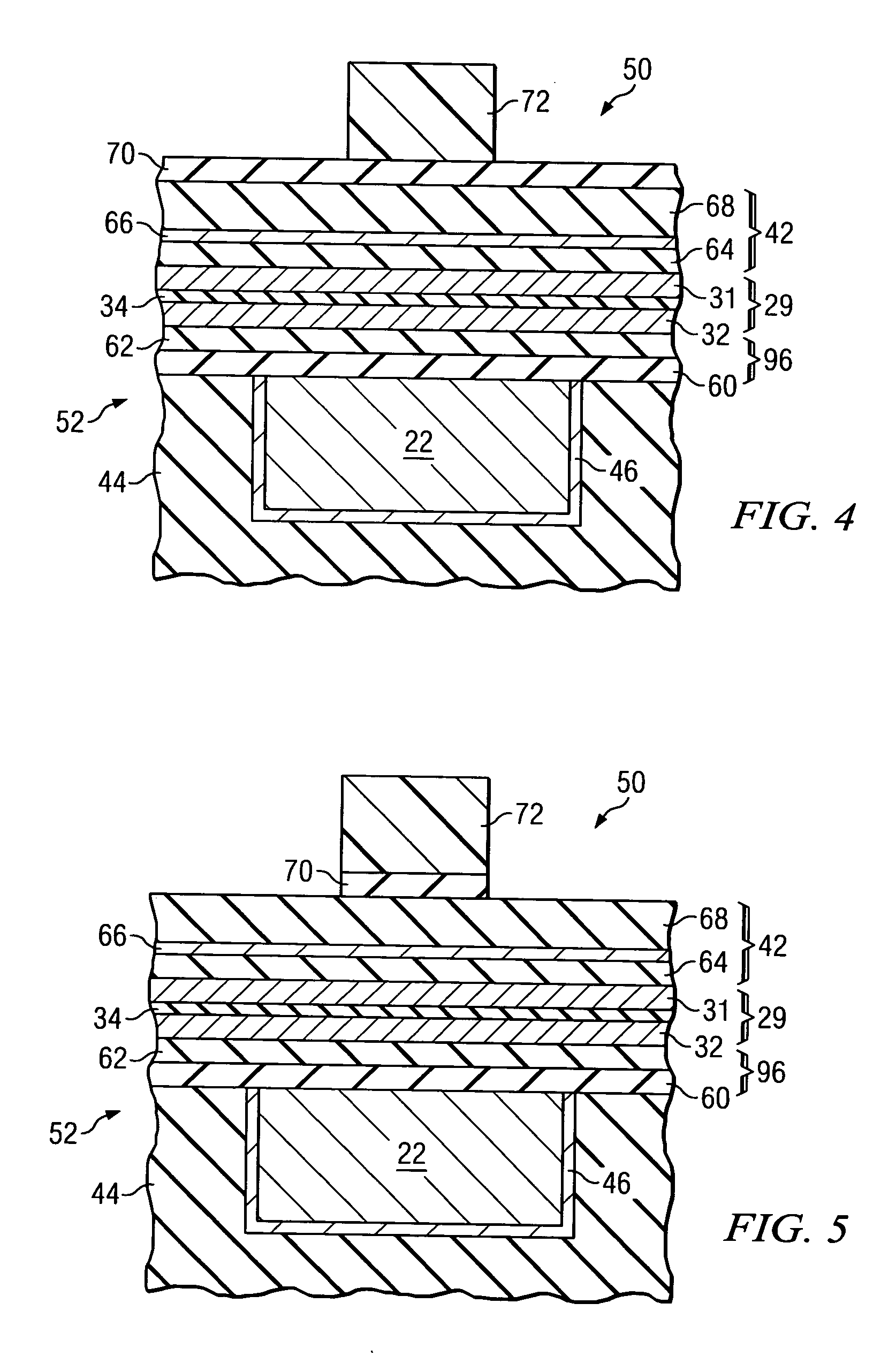 Fabrication process for a magnetic tunnel junction device