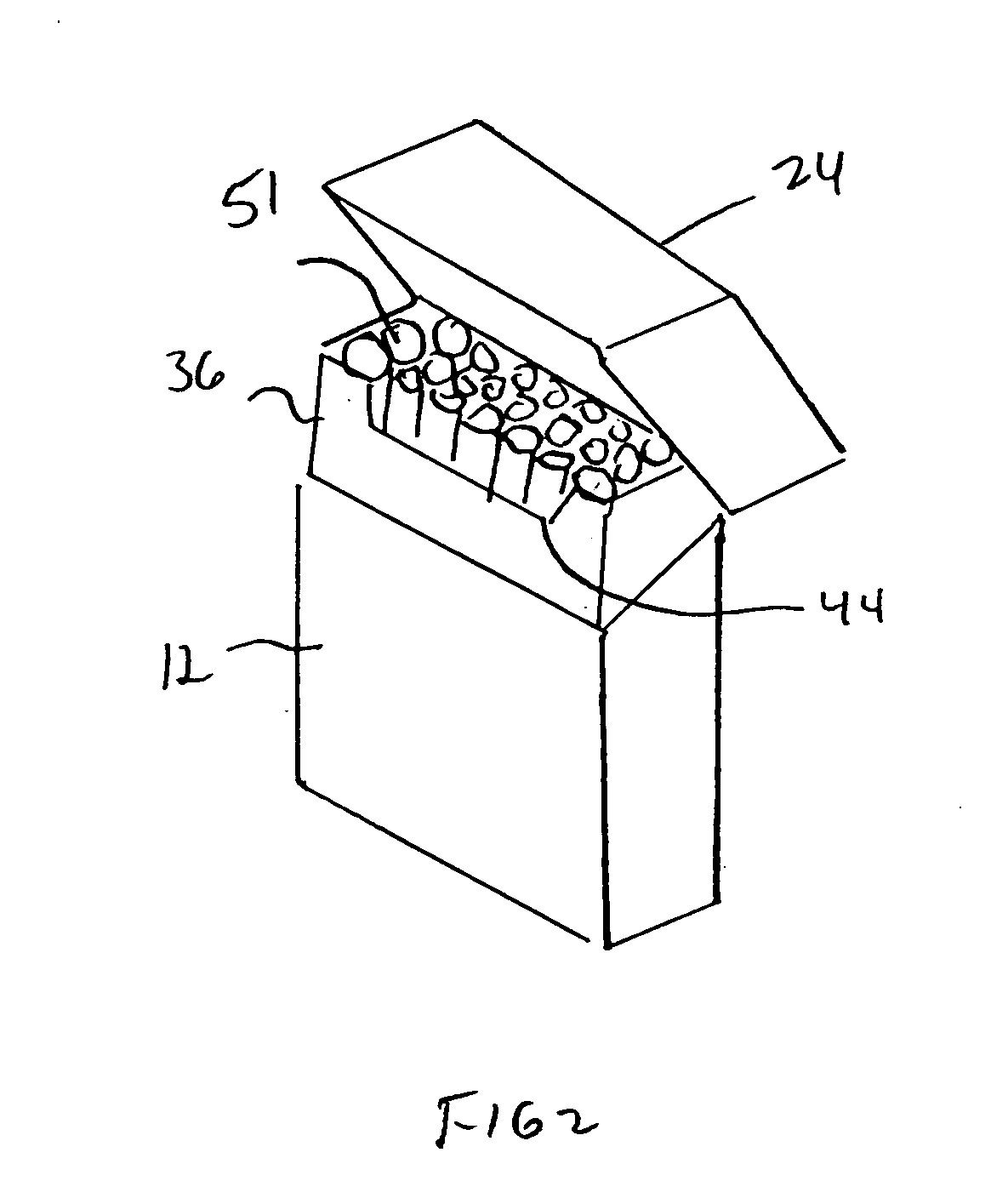 Cigarette pack with cigarette elevation capability