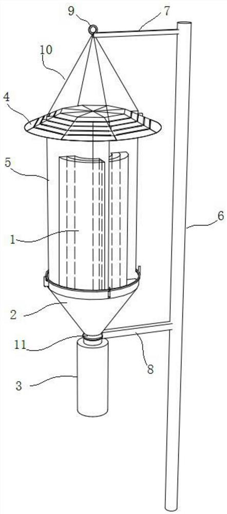 Forest fog water interception flux collecting device