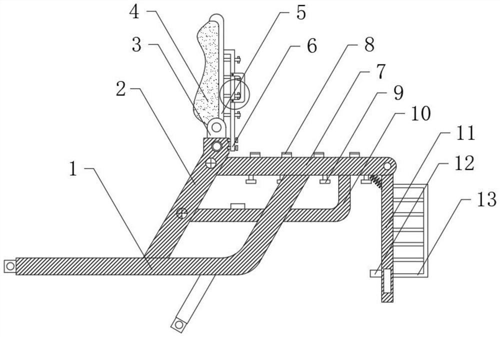 Motorcycle goods shelf with limiting and fixing functions