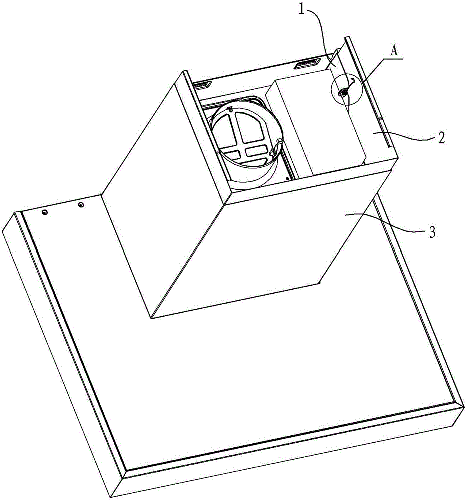 Decorative cover mounting structure of range hood