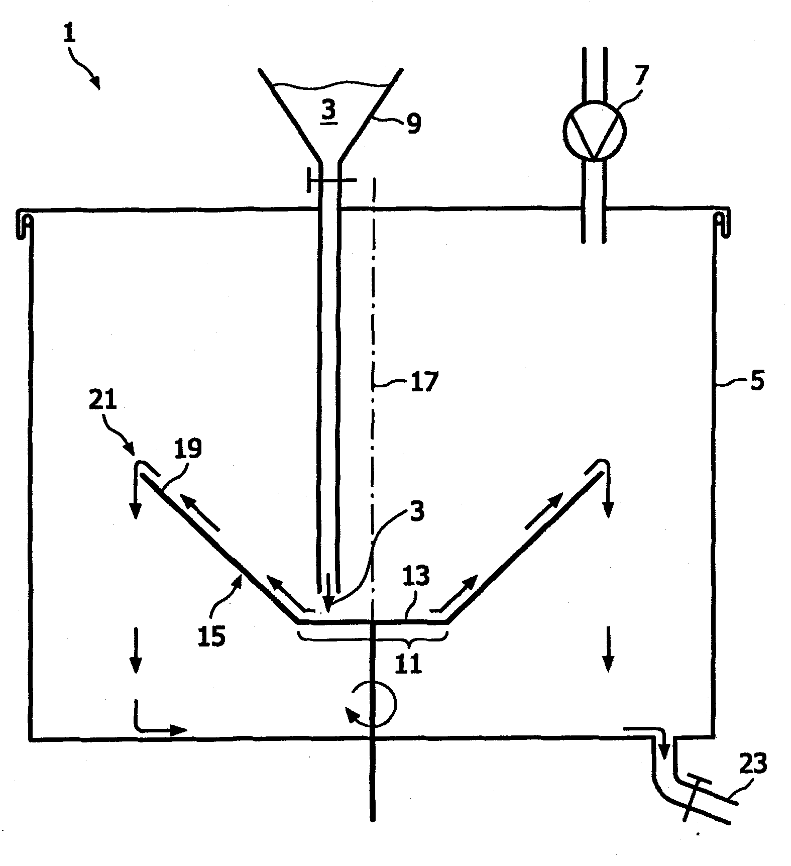 Method and device for de-gassing a liquid-gas-mixture