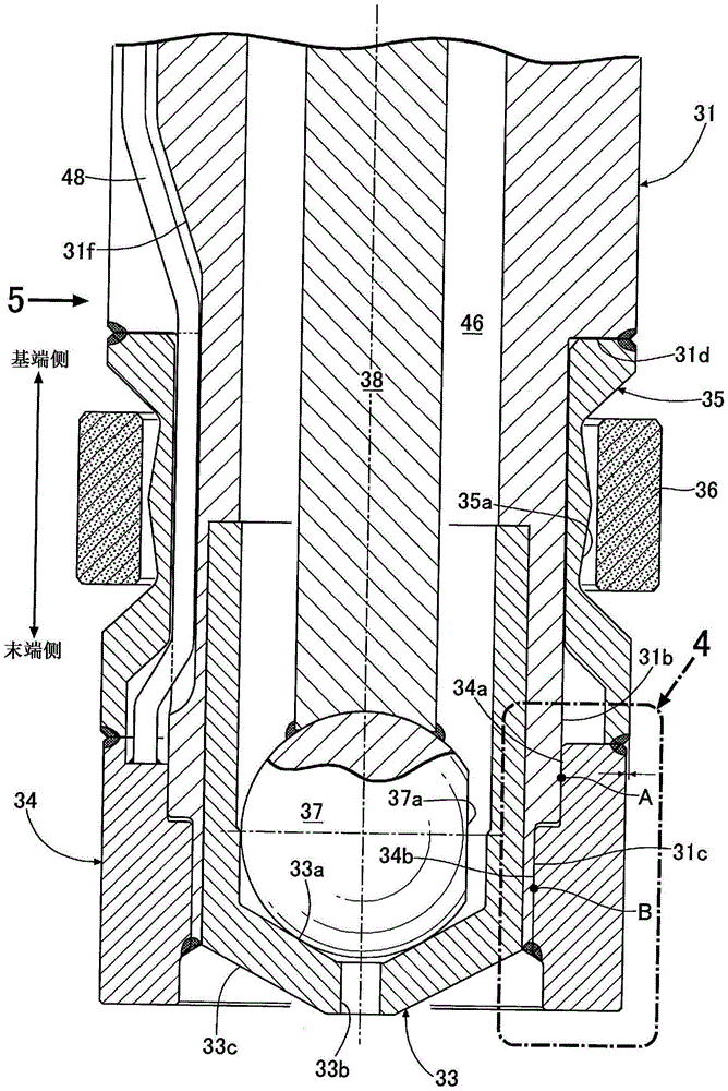 Inner cylinder pressure detection device of fuel direct injection internal combustion engine